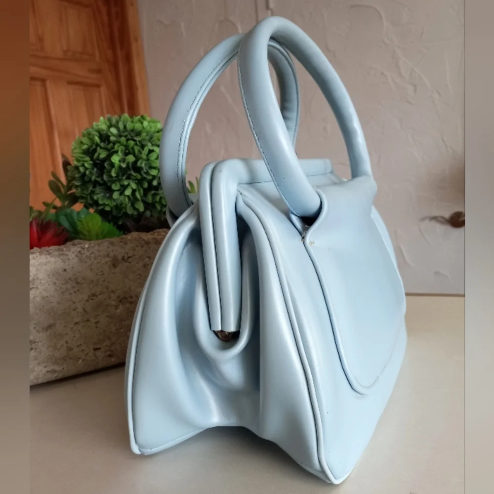 Vintage, 1960's Satchel, Baby Blue